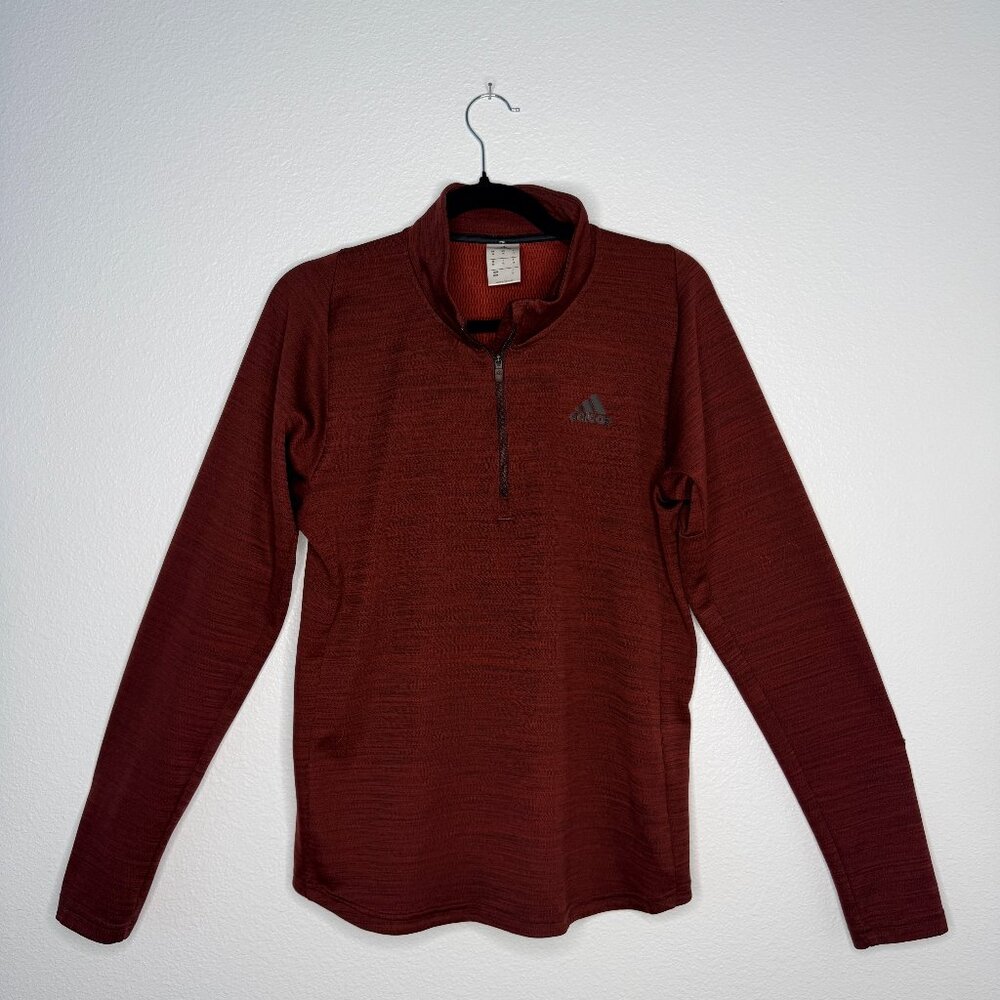 Adidas Quarter-Zip Pullover — Men’s Medium — Burgundy